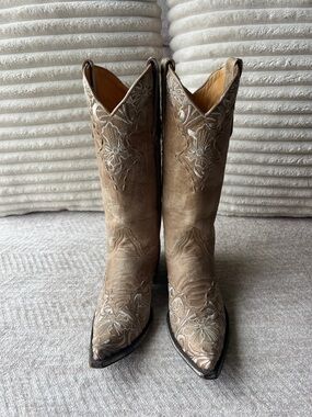 Old Gringo Blonde Embroidered Cosmic Cowgirl Erin L640 Floral Embroidered Boots